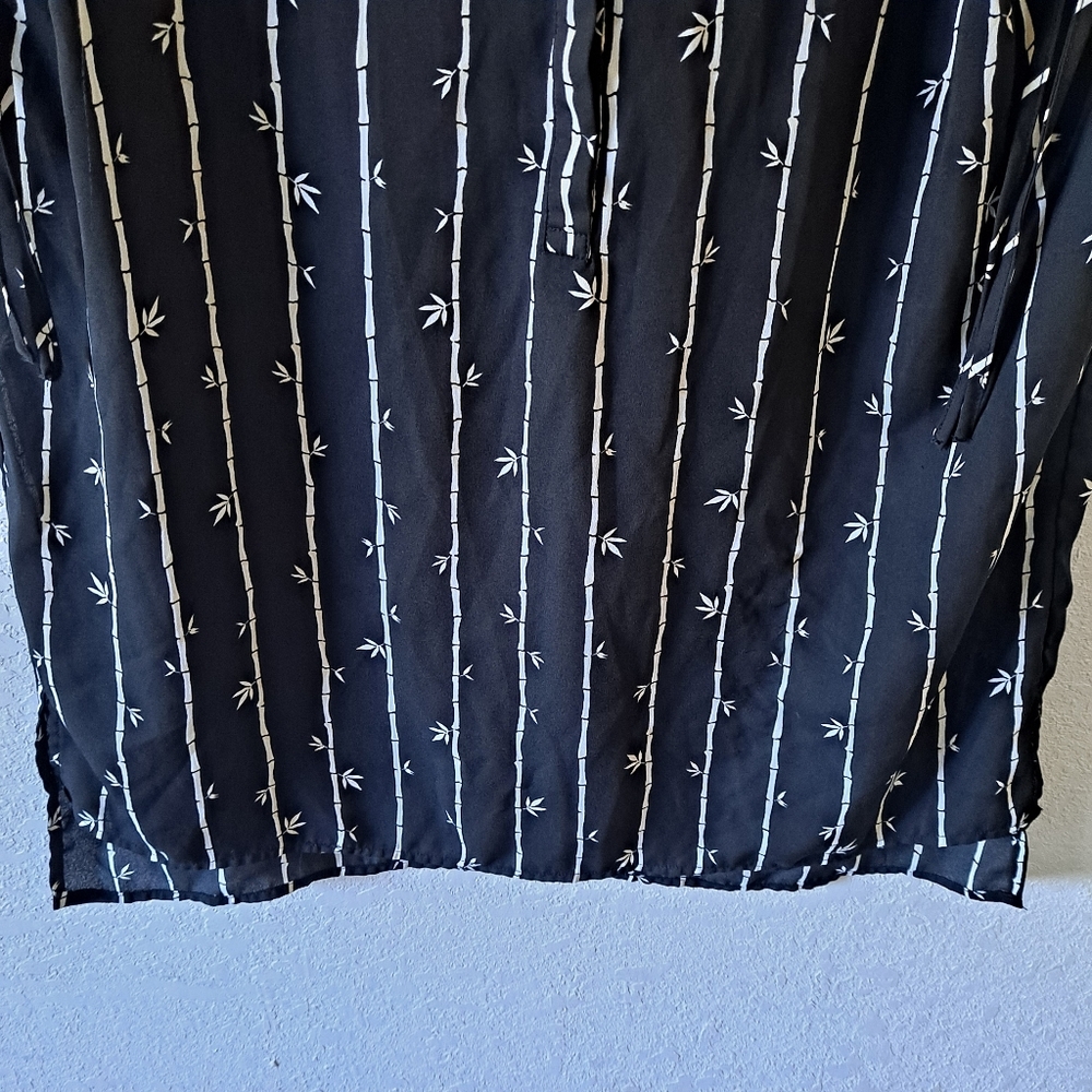 Worthington Black Bamboo striped Blouse - Picture 3 of 7